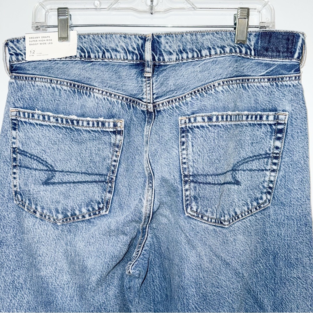American Eagle Blue Flare Wide Leg Dreamy Drape Jeans - Picture 6 of 7